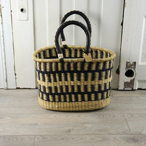 Oval Basket with Two Handles Small - Natural Palette