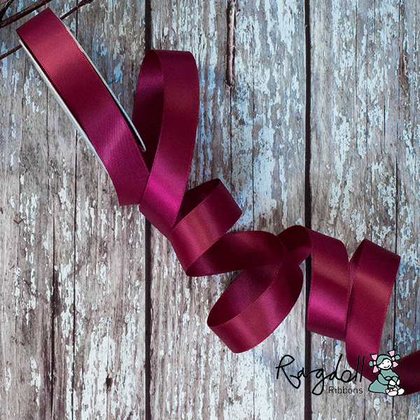 19mm Wine Satin Ribbon – 10 Metre Roll