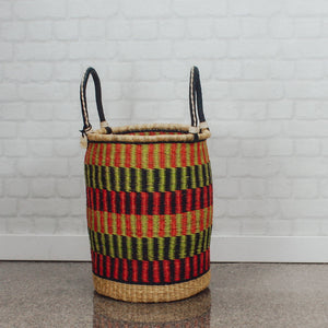 Tall Laundry Basket - Red Green & Black: Medium