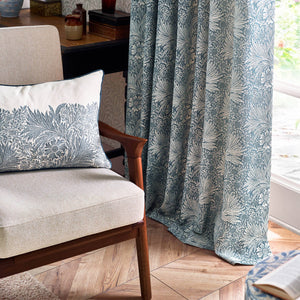 Marigold Embroidered Cushion Indigo
