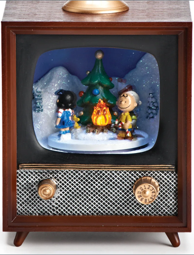 5"H Lighted Musical TV Peanuts Campfire