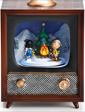 5"H Lighted Musical TV Peanuts Campfire