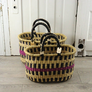 Oval Basket with Two Handles Large - Traditional Palette