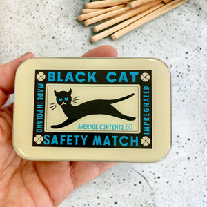 Black cat notions tin: Large