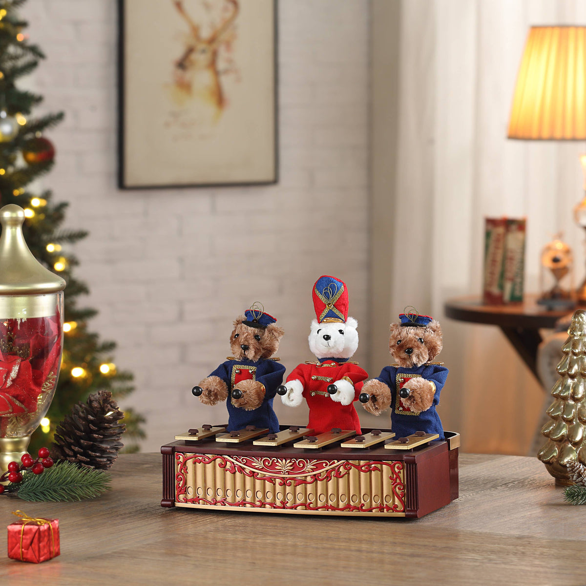 10 In. Animated Bandstand Bears