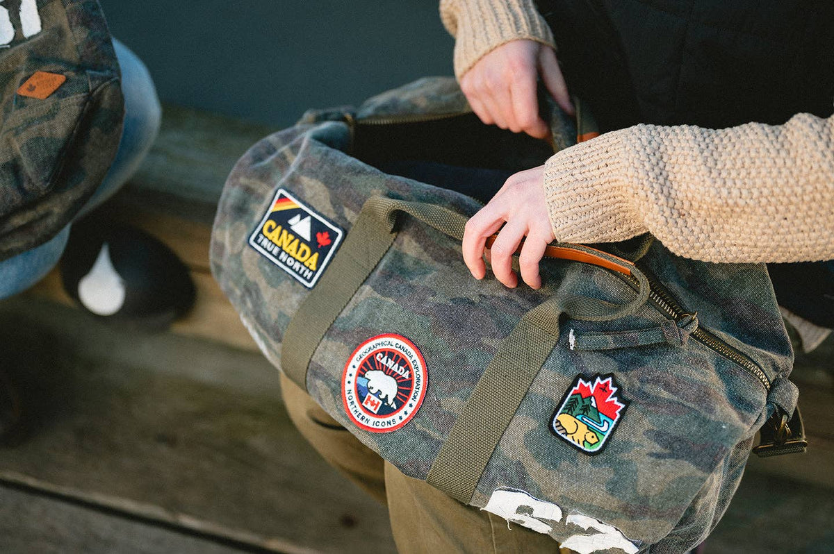 CANADA CAMOUFLAGE CANVAS DUFFEL BAG