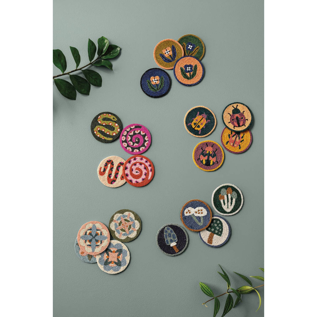 Bug Beaded Coasters Set of 4