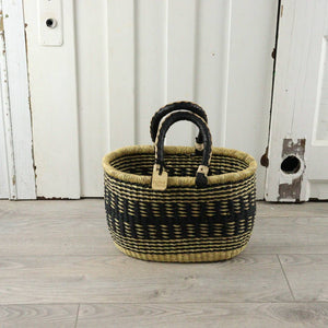 Oval Basket with Two Handles Large - Natural Palette: Natural Palette / Large