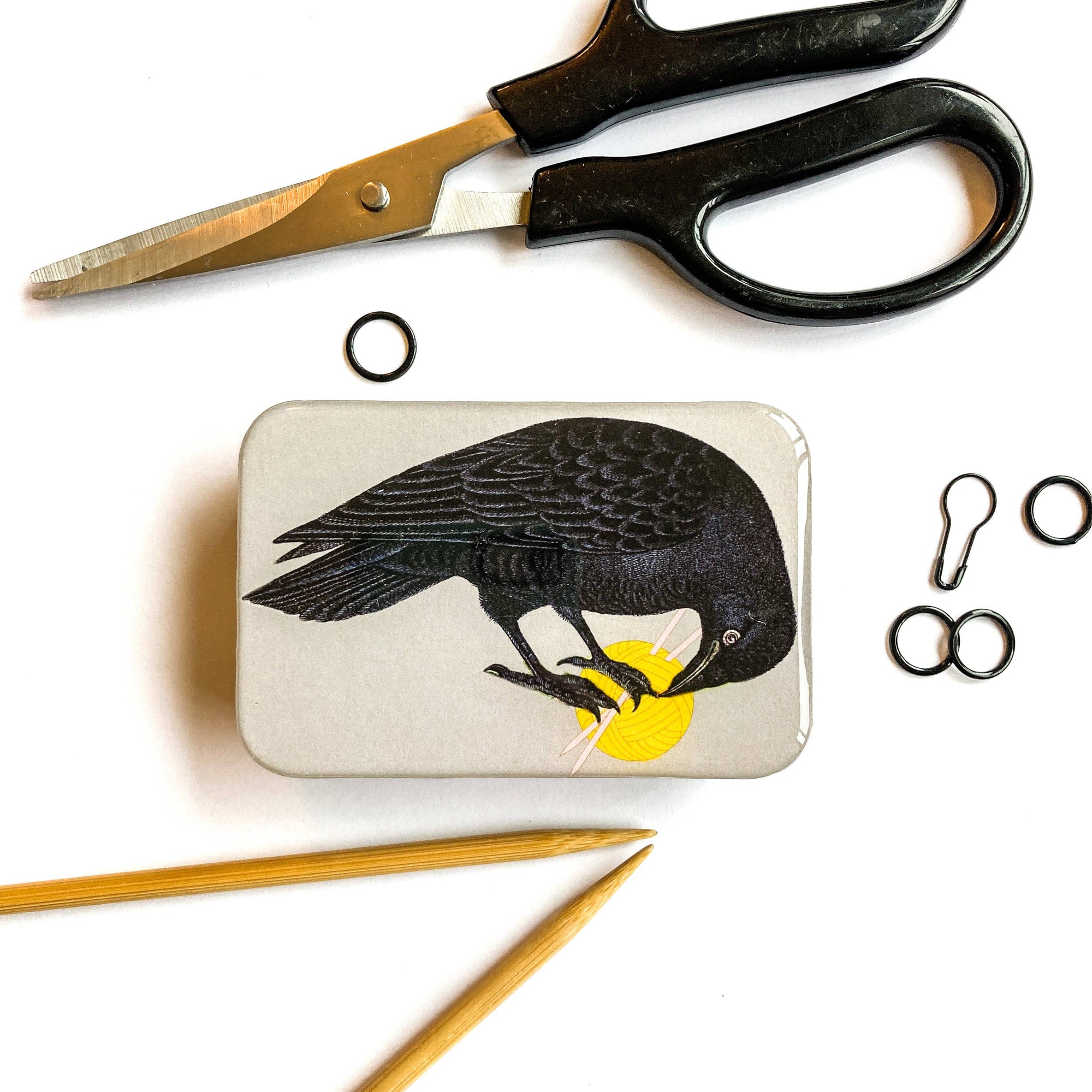 Yarn crow notions tin
