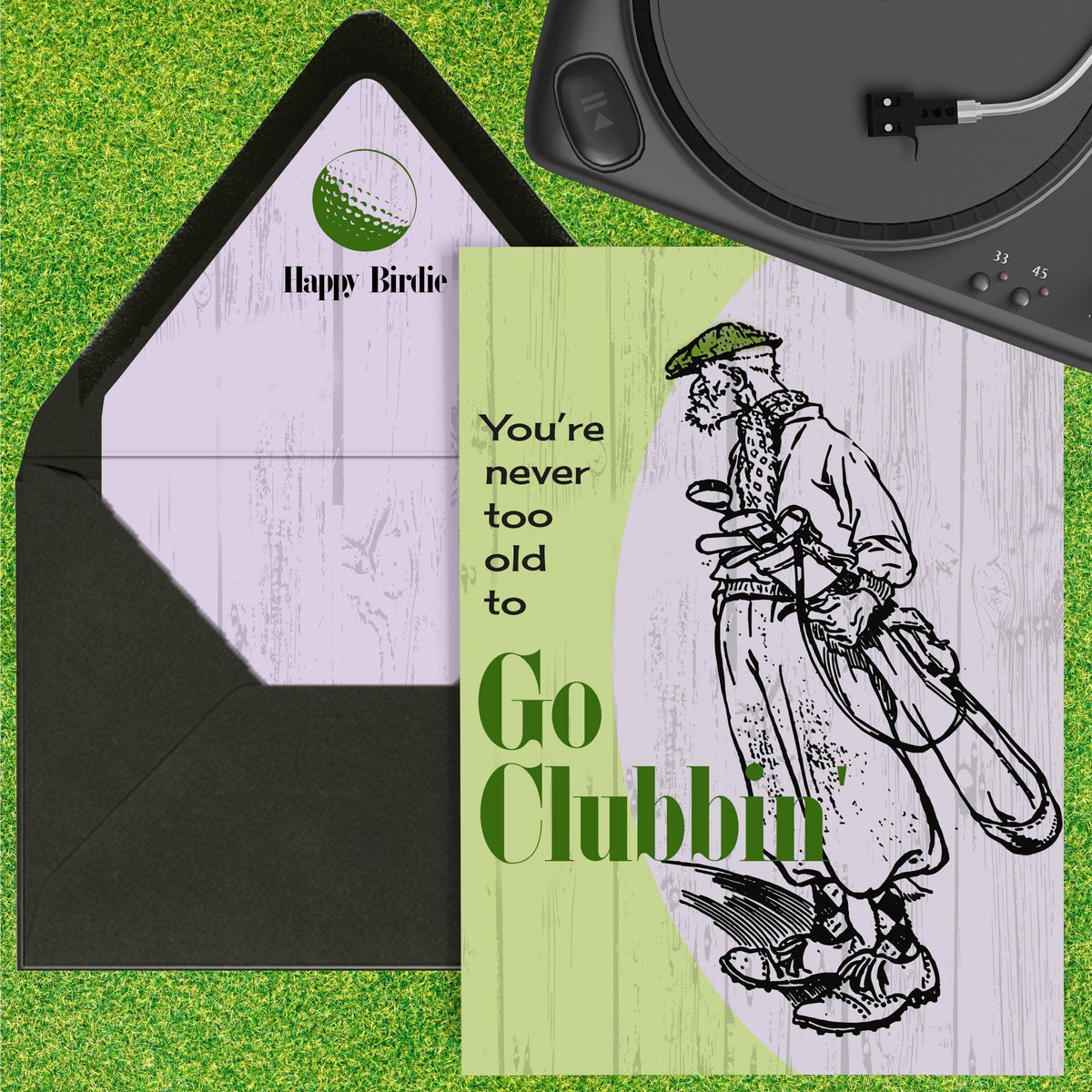 Funny Never Too Old To Go Clubbin Vintage Golf Birthday Card