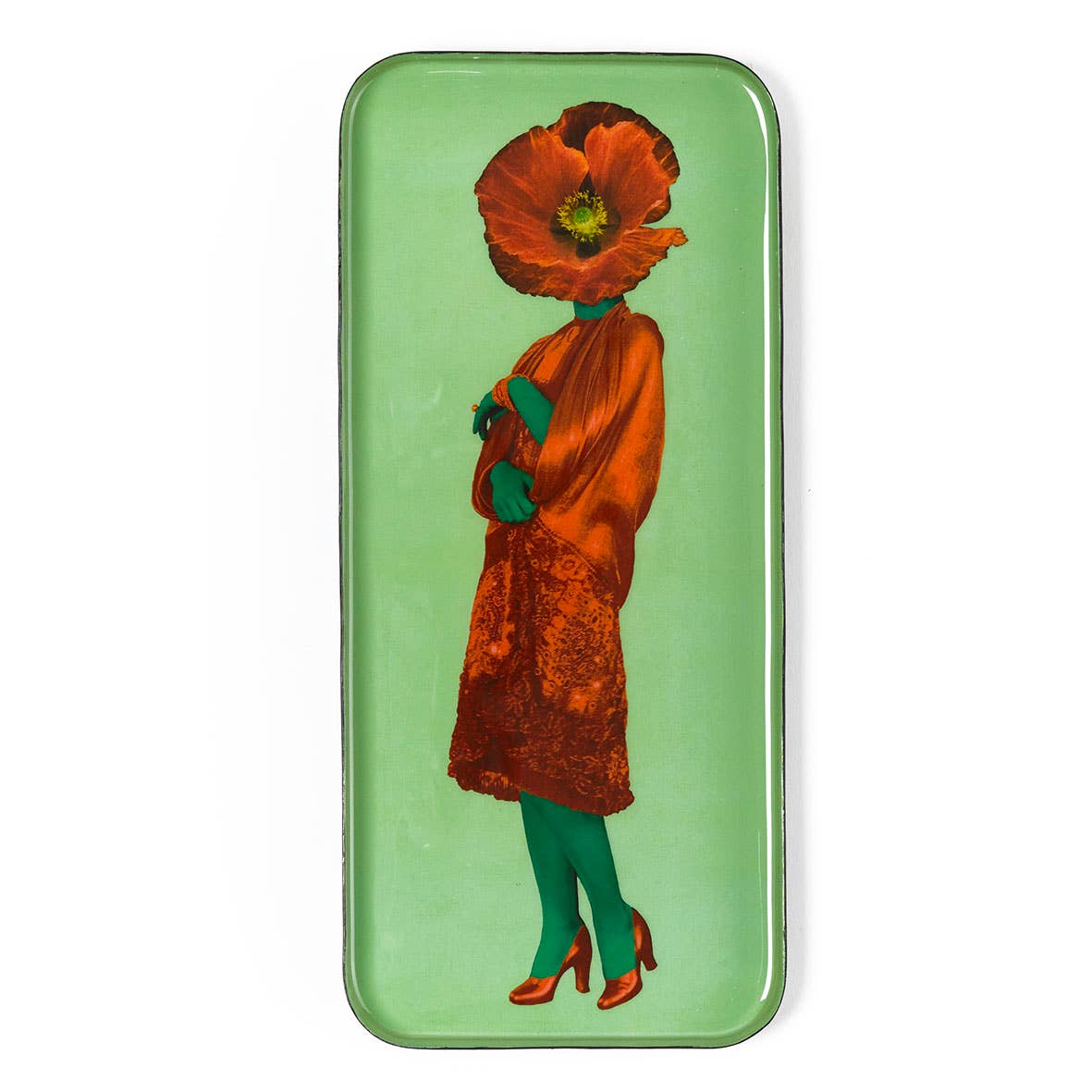 Peony Rectangular Metal Tray