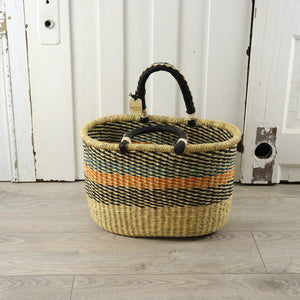 Oval Basket with Two Handles Small - Traditional Palette