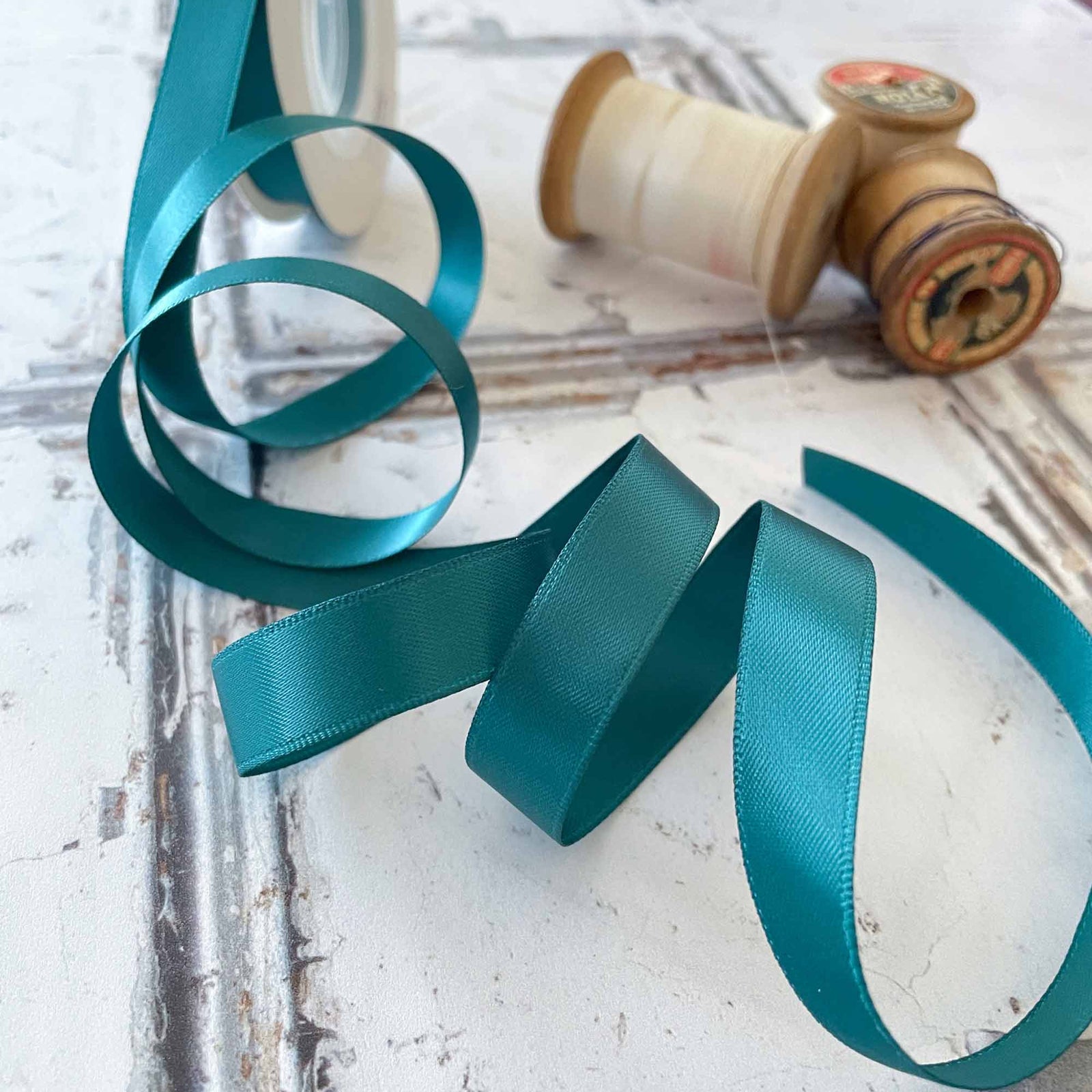 16mm Teal Satin Ribbon - 10 Meter Roll