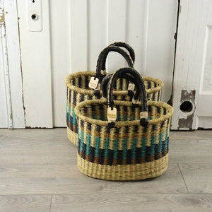 Oval Basket with Two Handles Small - Traditional Palette