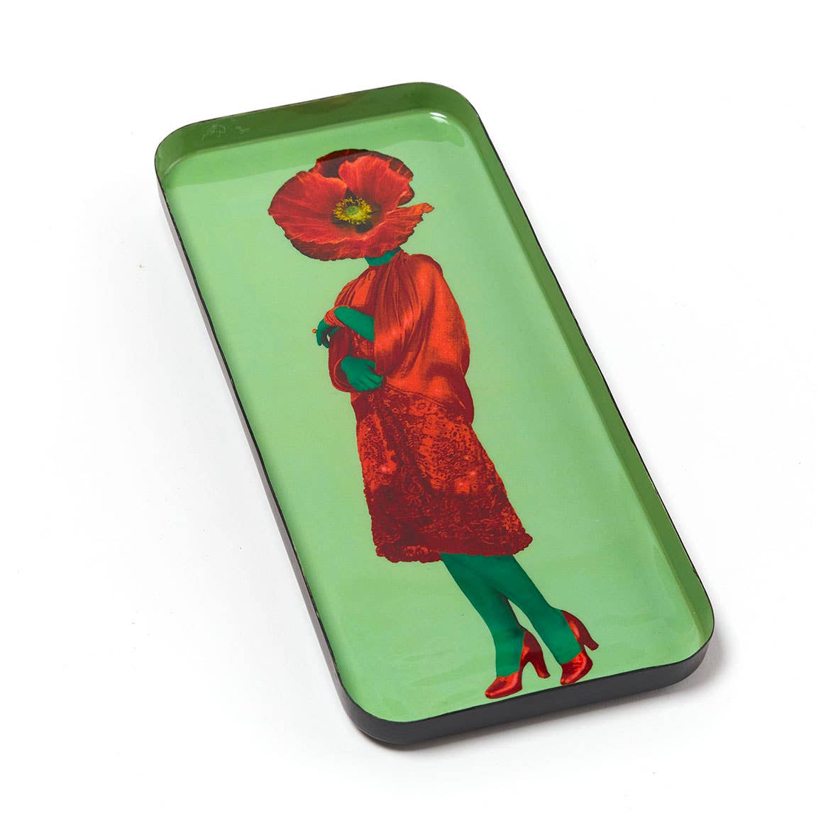 Peony Rectangular Metal Tray