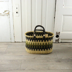 Oval Basket with Two Handles Large - Natural Palette: Natural Palette / Large