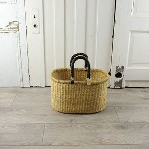 Oval Basket with Two Handles Large - Natural Palette: Natural Palette / Large