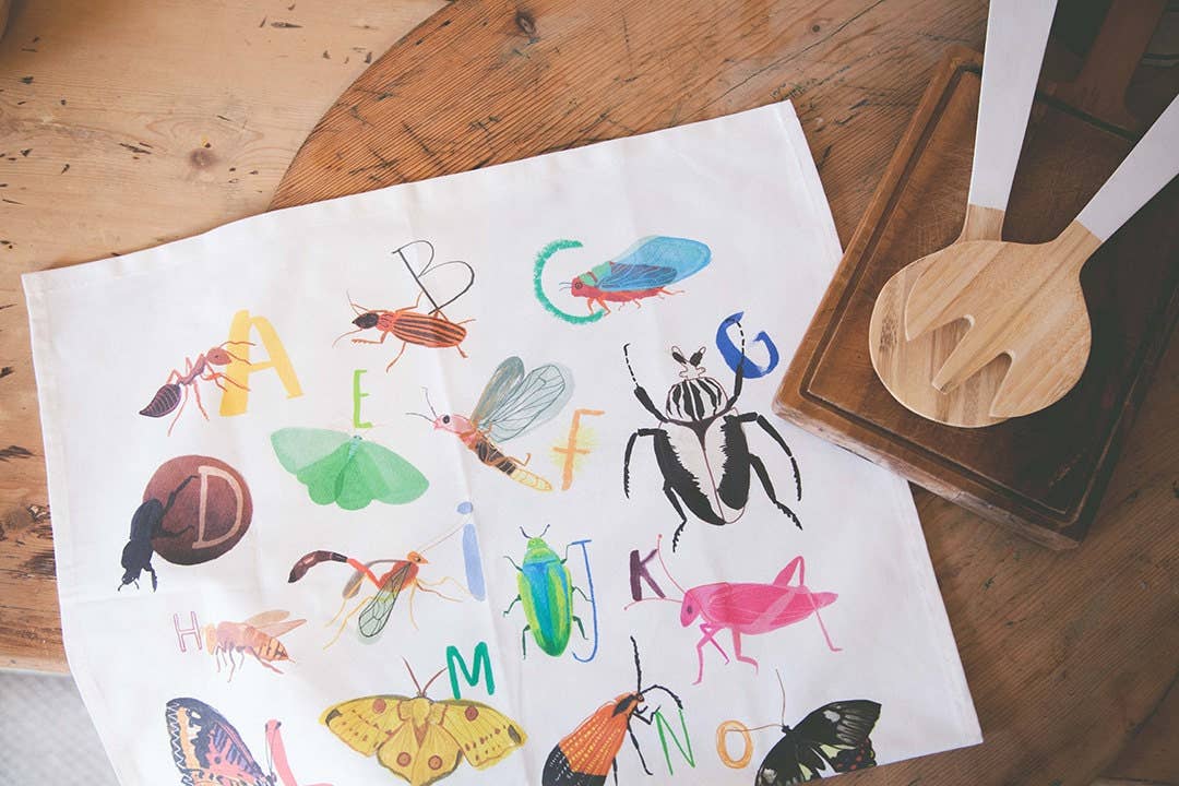 Insect Alphabet Cotton Tea Towel