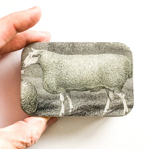 Notions Tin, Sheep Knitting Kit, Stitch Marker Storage