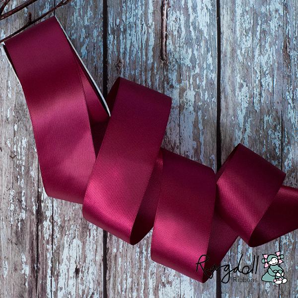 38mm Wine Satin Ribbon – 10 Metre Roll