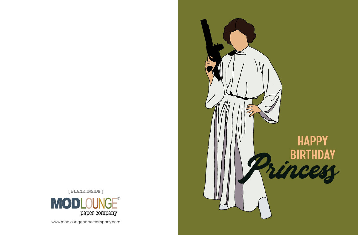 Happy Birthday Princess Star Wars Inspired Pop Culture Card