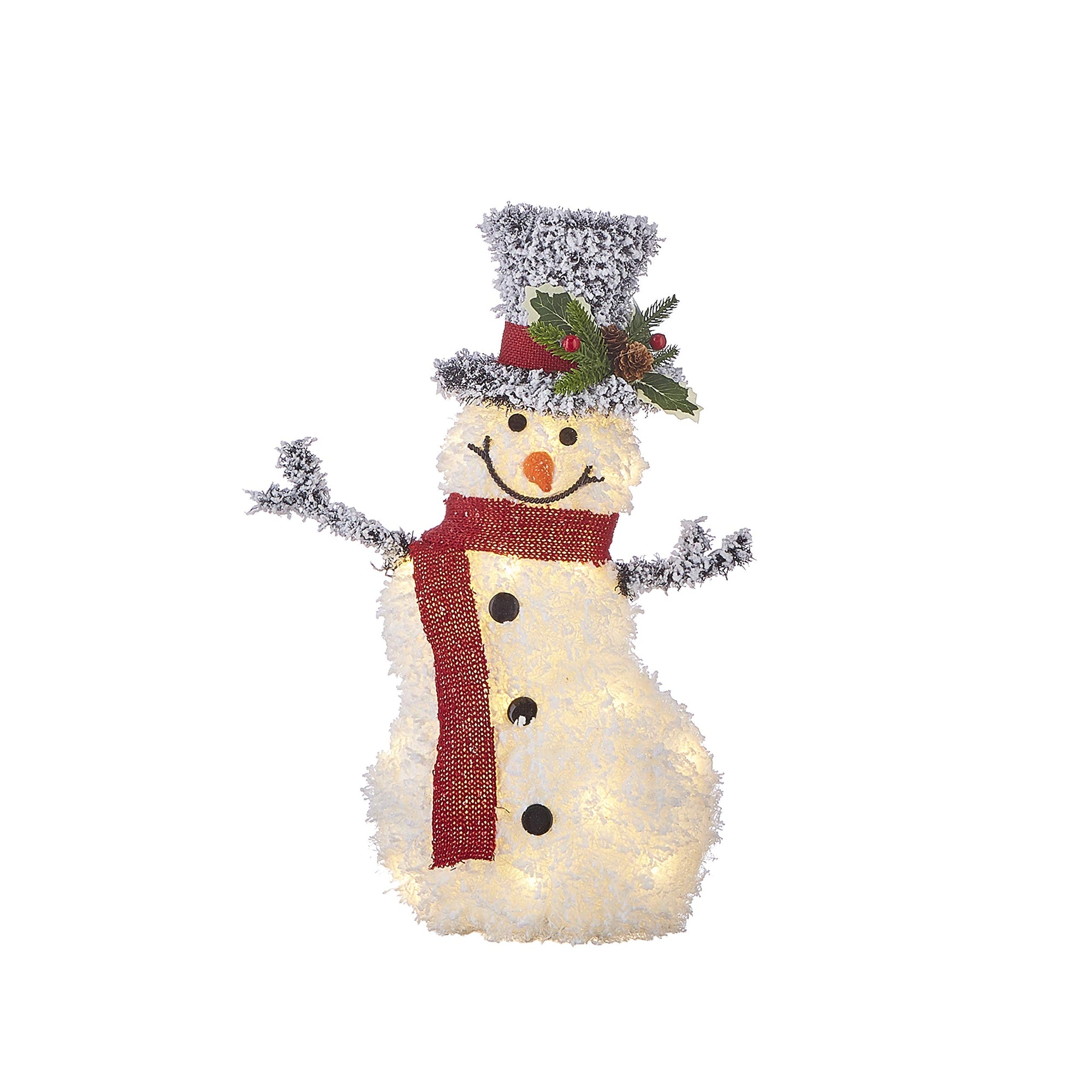 Tinsel Snowman Lighted - 20.5"