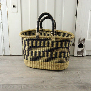 Oval Basket with Two Handles Large - Natural Palette: Natural Palette / Large