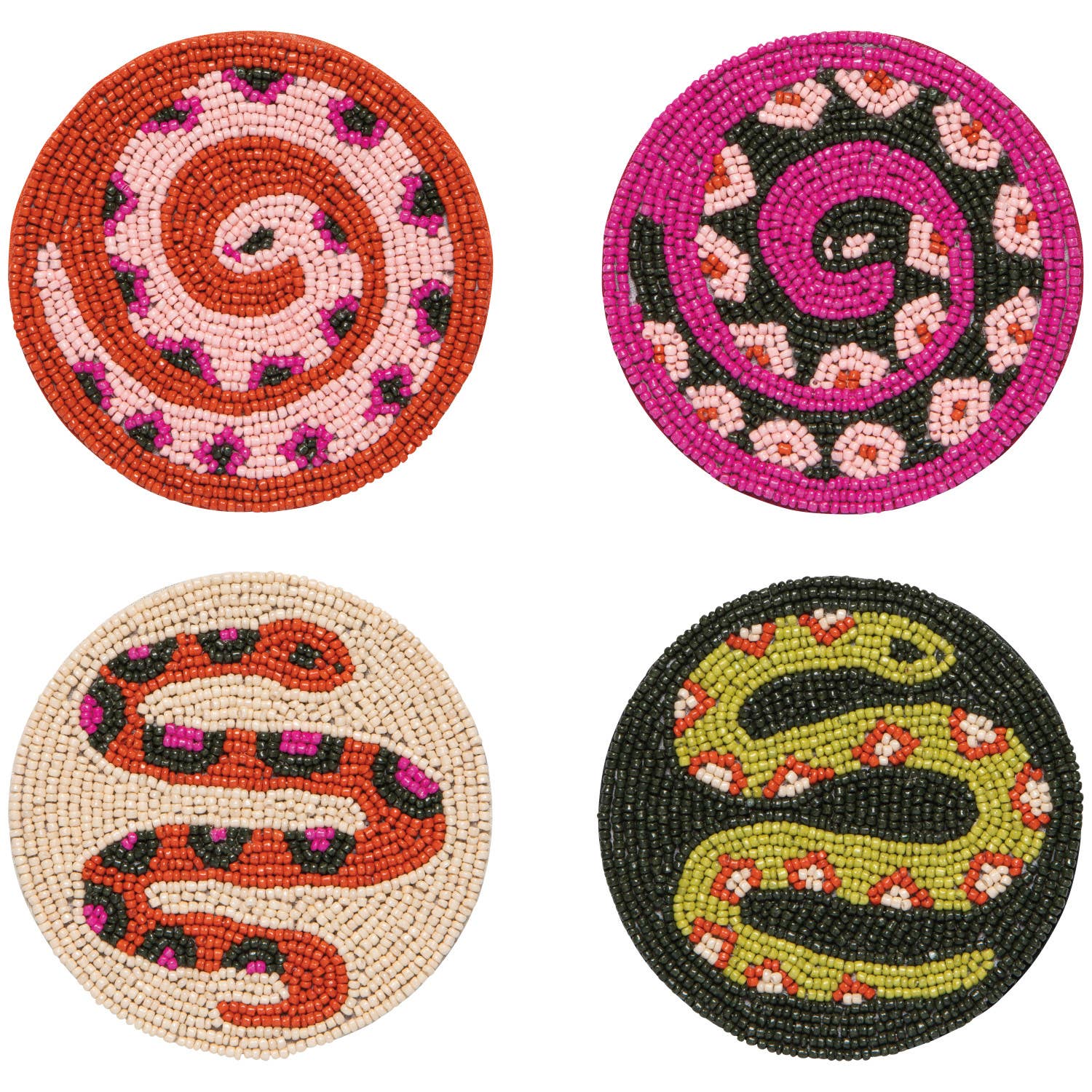 Snake Beaded Coasters Set of 4