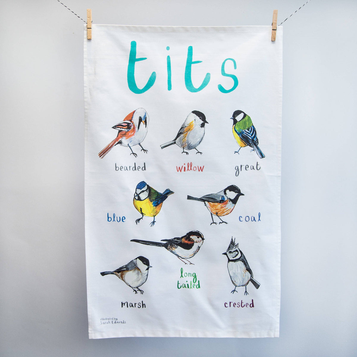Tits Bird Cotton Tea Towel