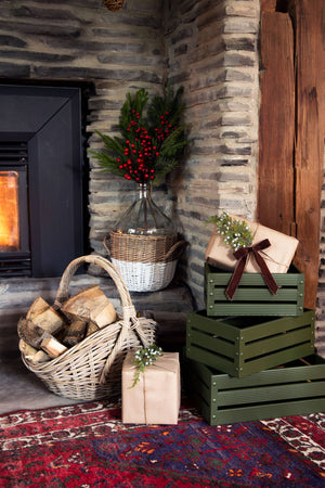 Rect metal crates- dark green