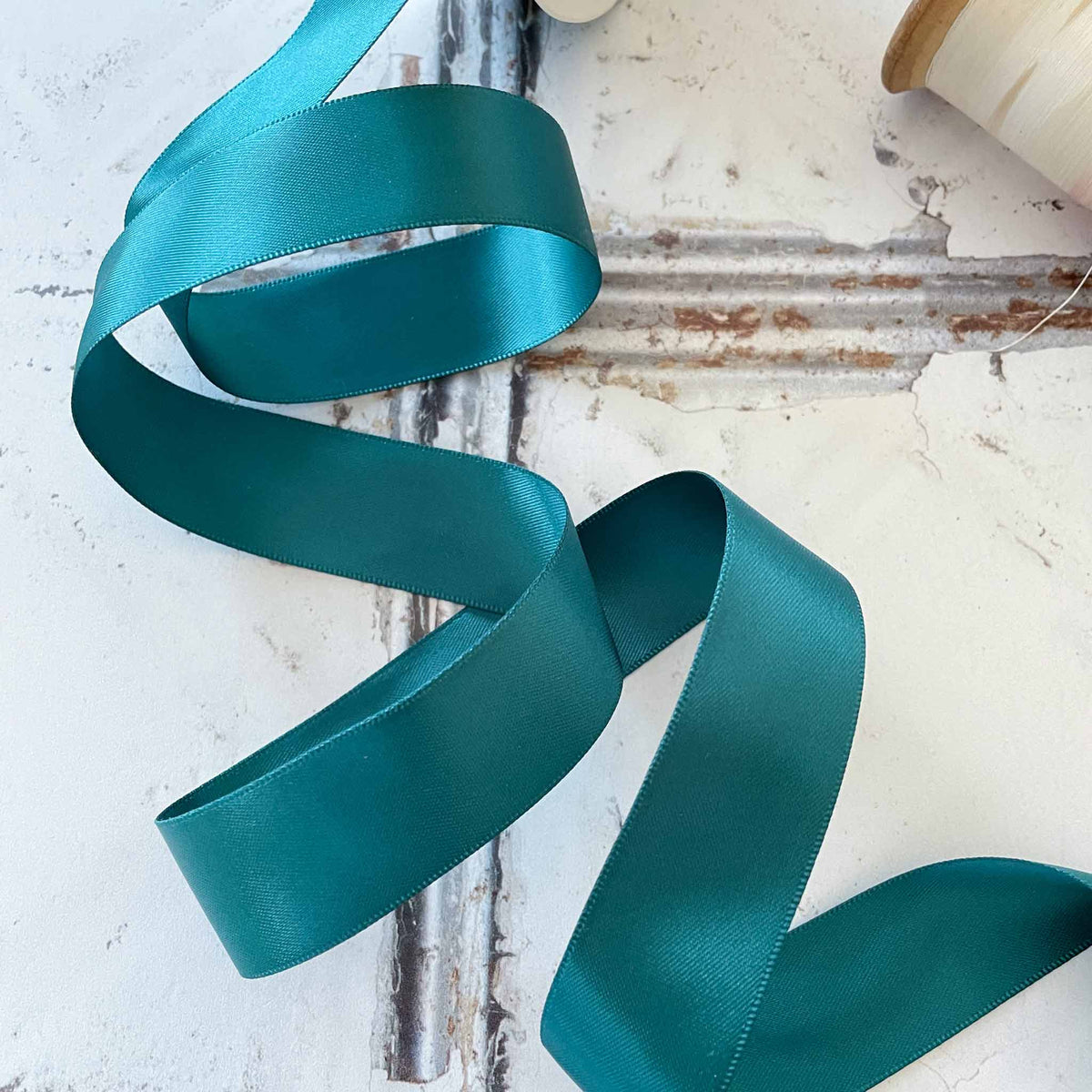 25mm Teal Satin Ribbon - 10 Meter Roll