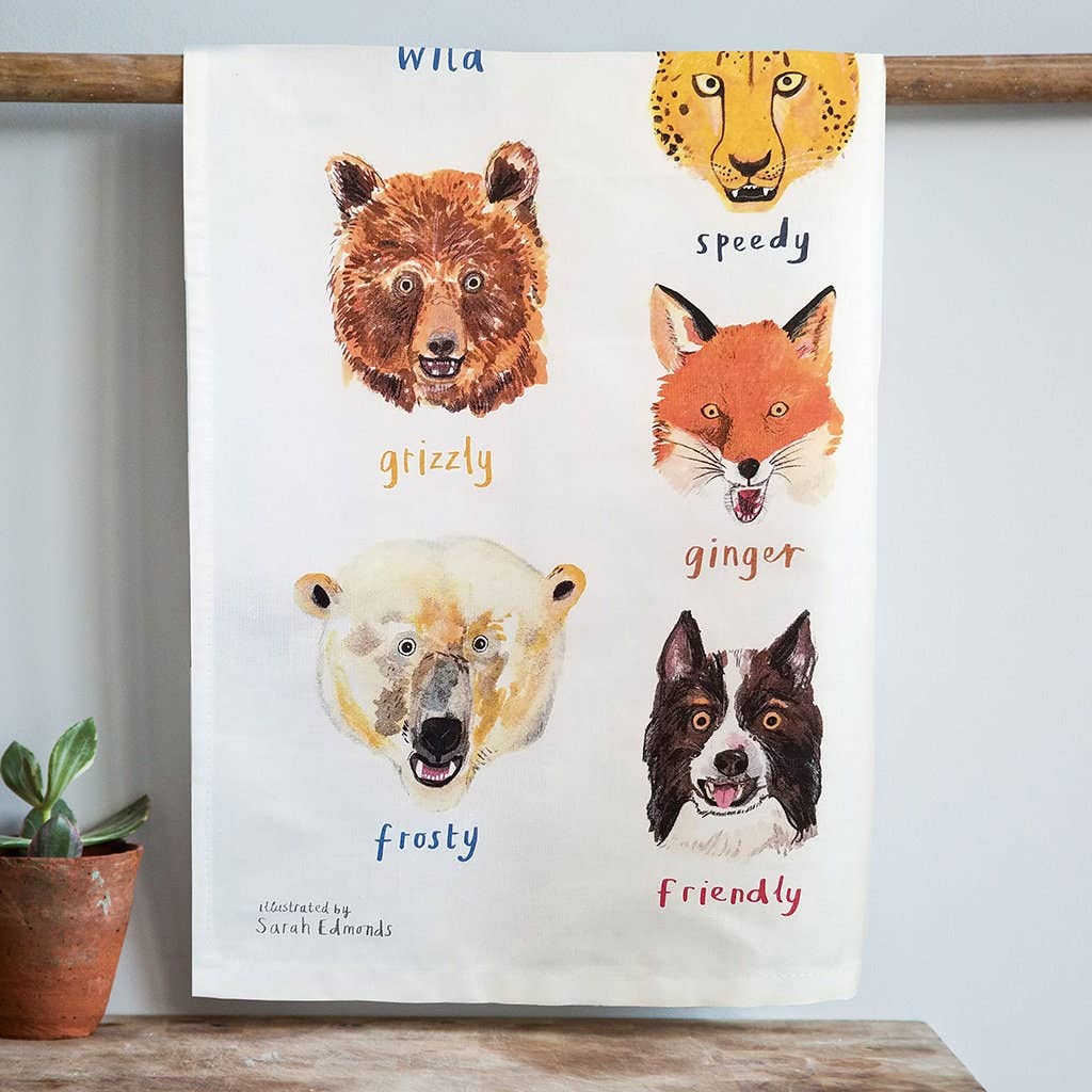Growlers Animal Cotton Tea Towel