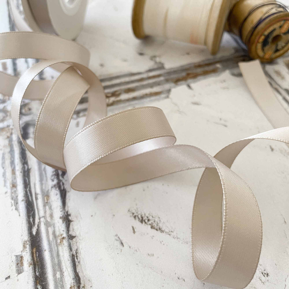 13mm Taupe Satin Ribbon - 10 Meter Roll