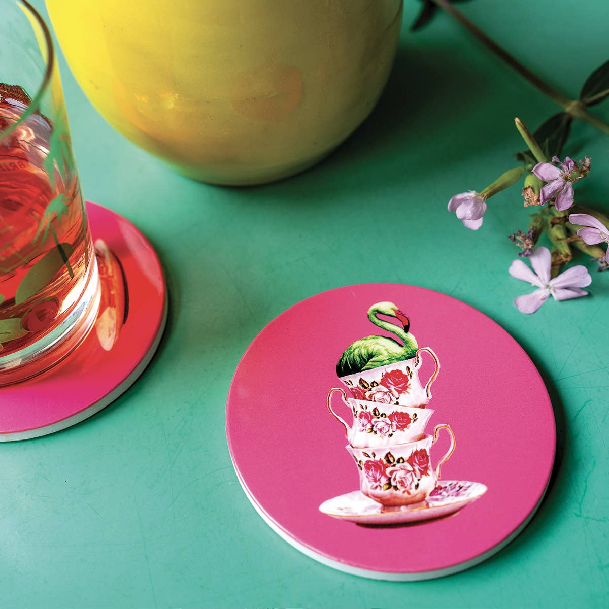 Flamingtea Set of 4 Ceramic Coasters