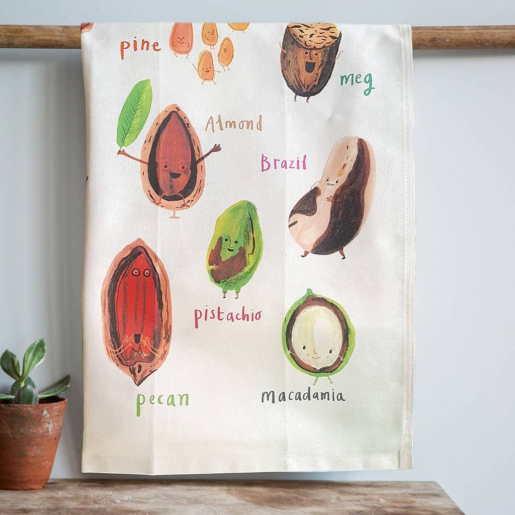 Nuts Cotton Tea Towel