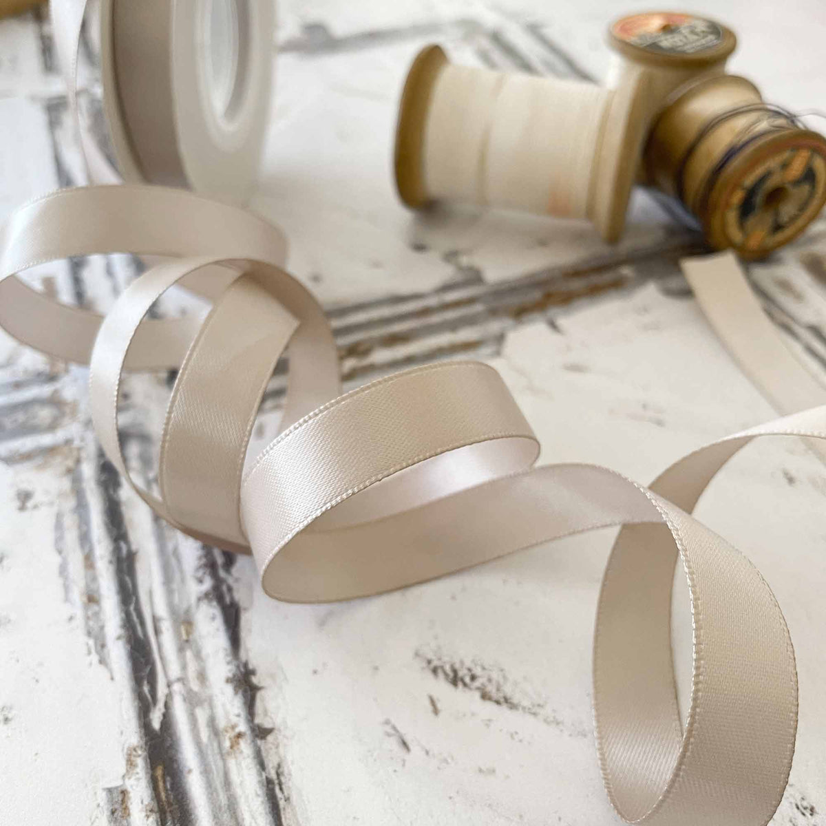 13mm Taupe Satin Ribbon - 10 Meter Roll