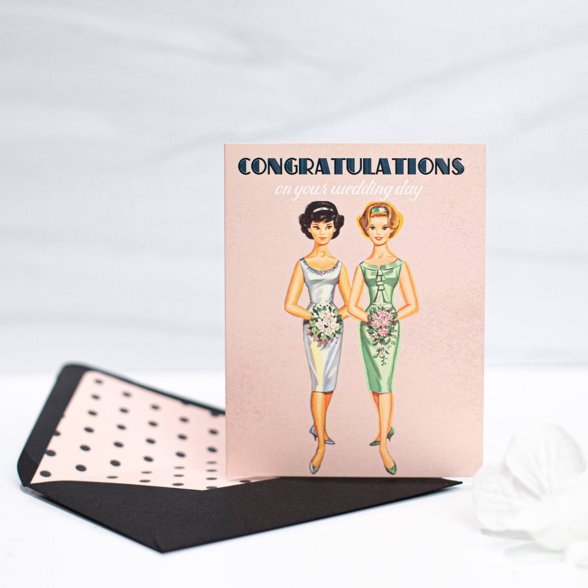 Vintage Brides Lesbian LGBTQ Mrs and Mrs Wedding Card