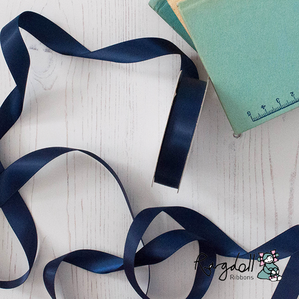 19mm Navy Satin Ribbon - 10 Metre Roll