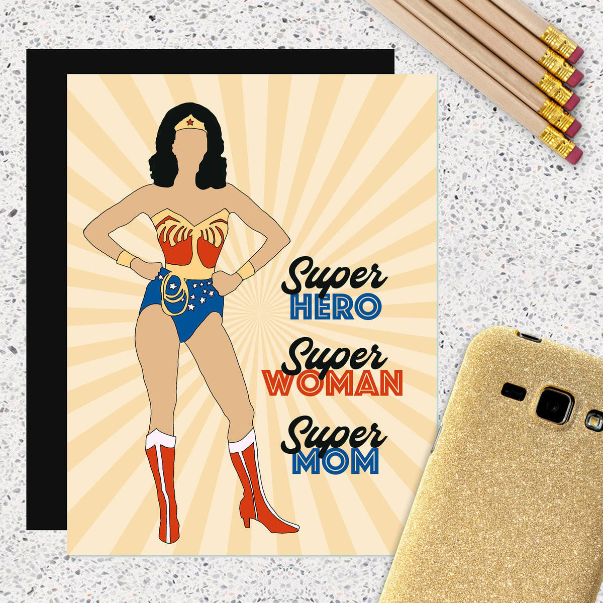 Super Hero Super Mom Mothers Day Pop Icon Card