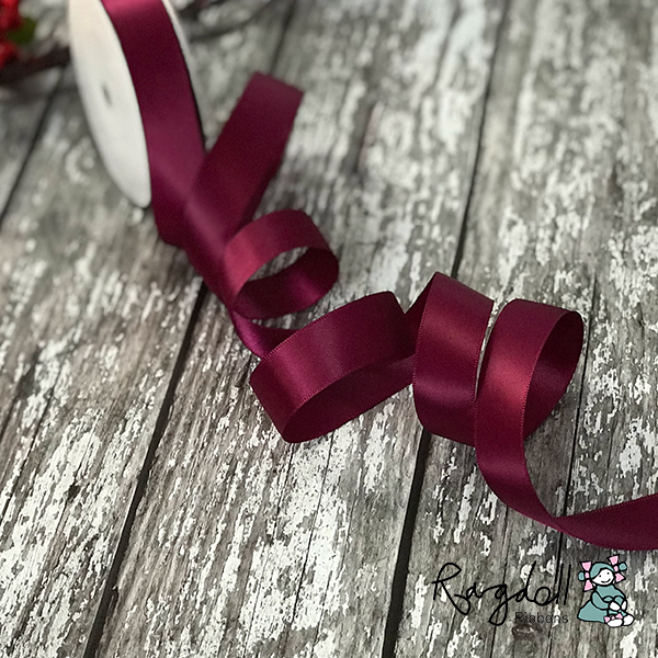 19mm Wine Satin Ribbon – 10 Metre Roll