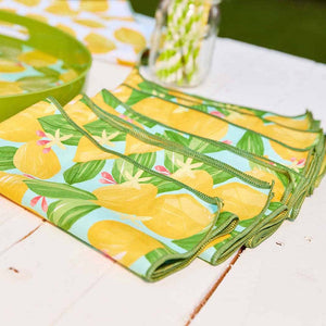 LEMON BLOSSOMS blu Dinner Napkin, Set of 6