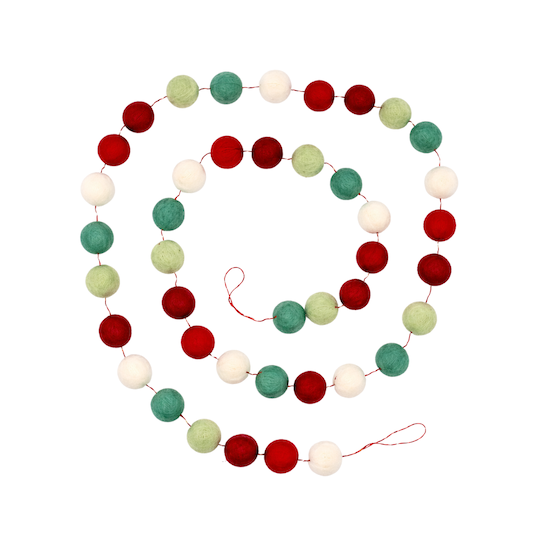 Felt Garland, Multicoloured PomPoms