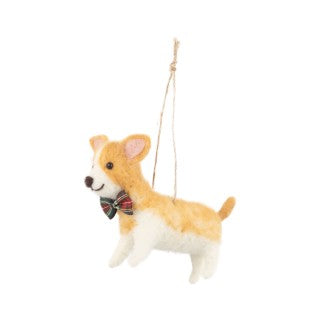 Corgi With Bowtie - Felt Ornament