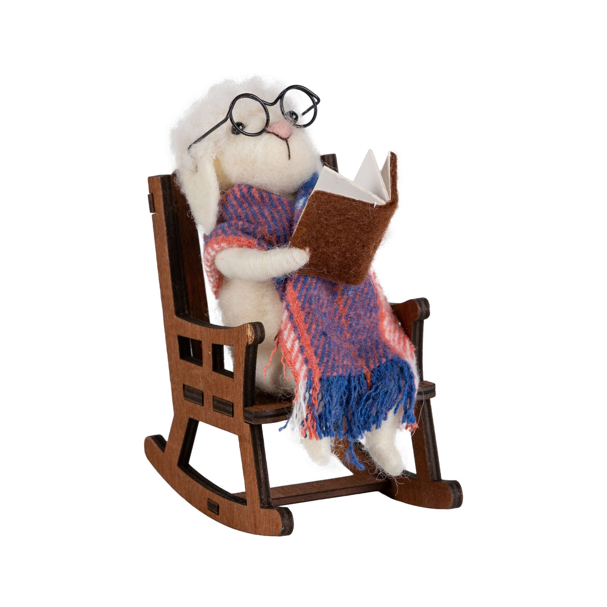 Lamb in Rocking Chair - Felt Ornament