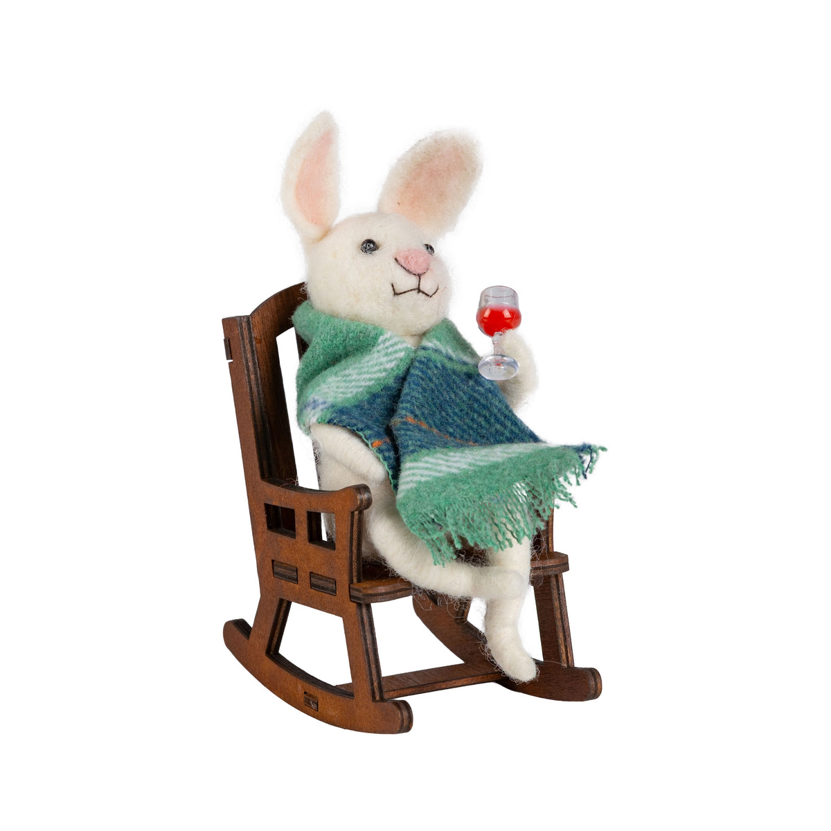Bunny In Rocking Chair - Felt Ornament