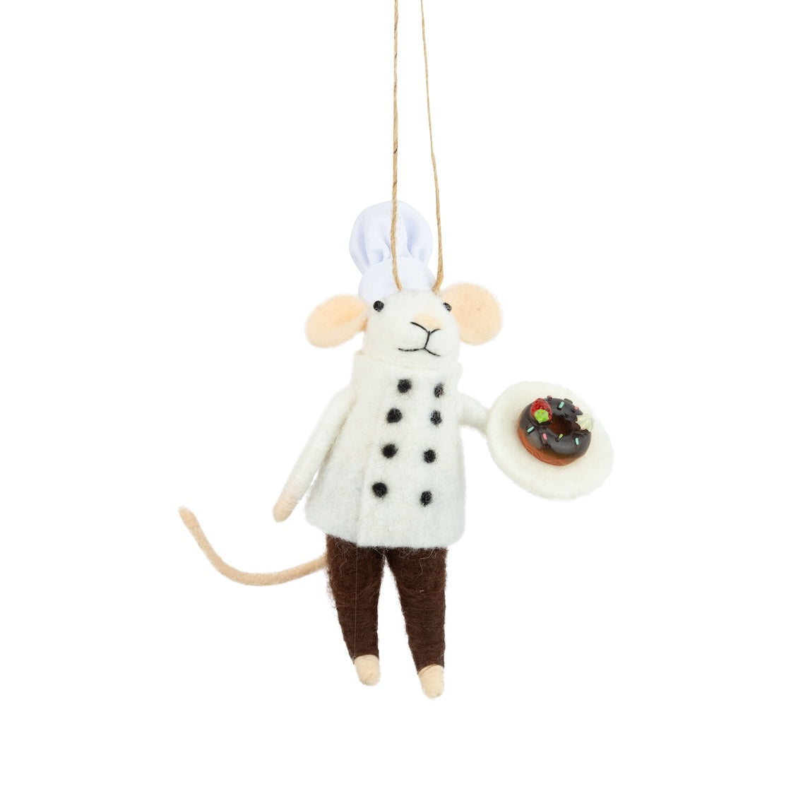 Chef With Donut - Felt Mouse Ornament
