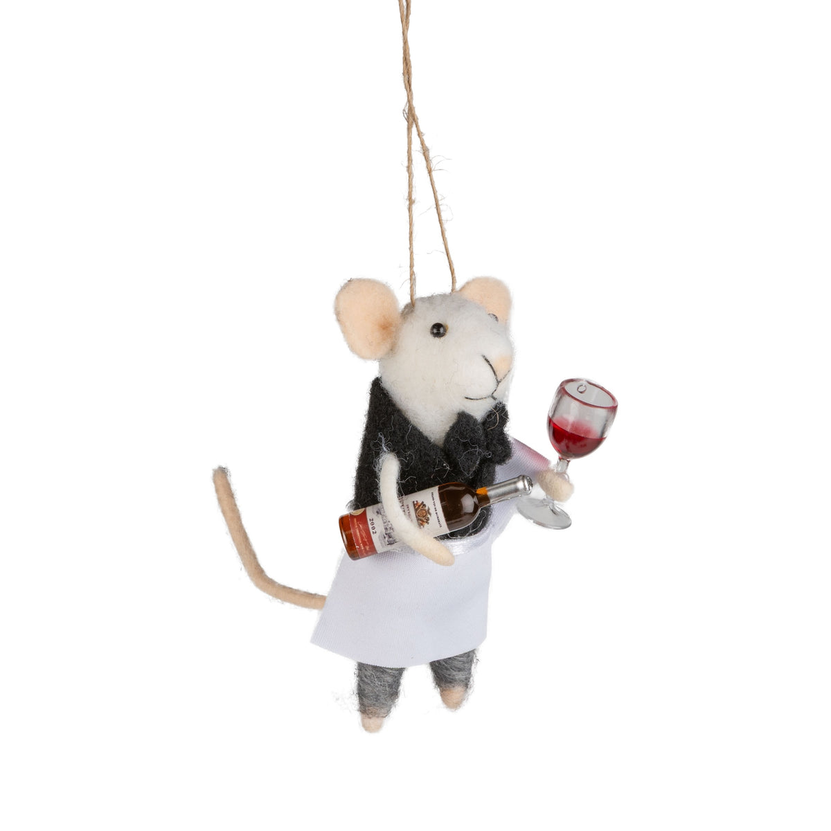 Sommelier Mouse - Felt Mouse Ornament