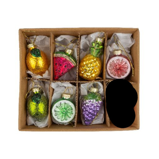 Assorted Mini Fruits - Glass Ornaments