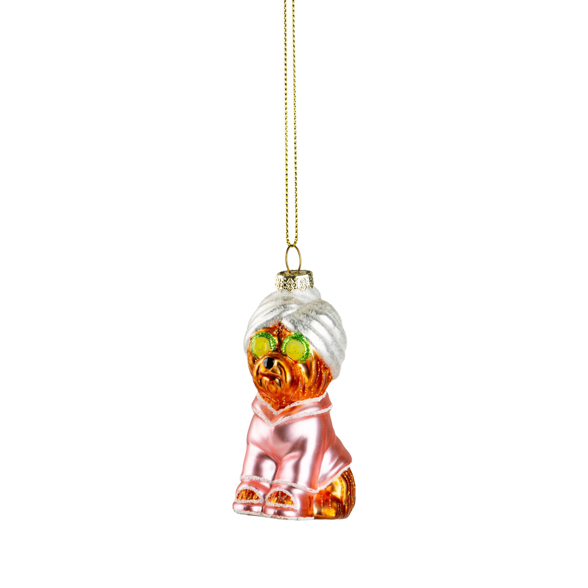 Glass Spa Dog Ornament