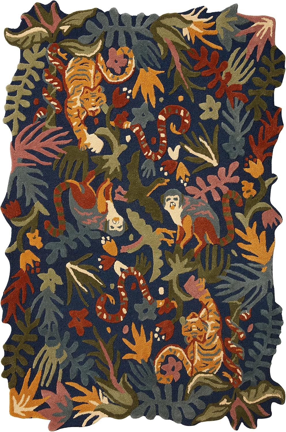Jungle Animals Navy 5' x 7'6"